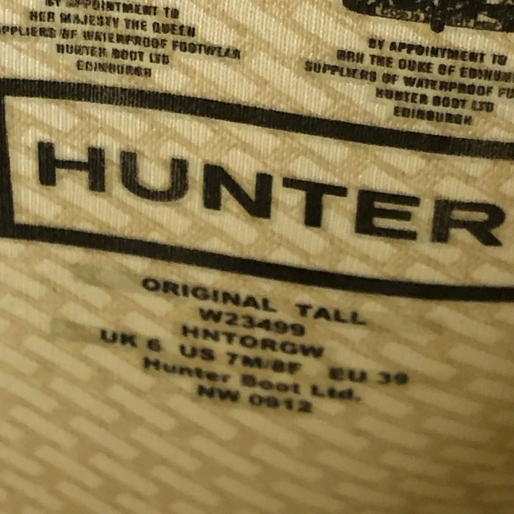 Hunter unisex tall black rain boots